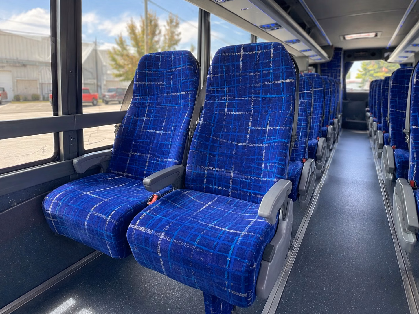 56 passenger charter bus inside