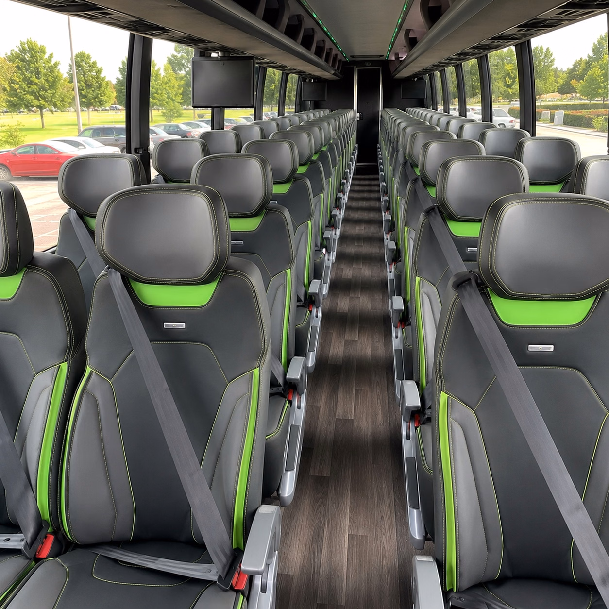 56 passenger charter bus interior